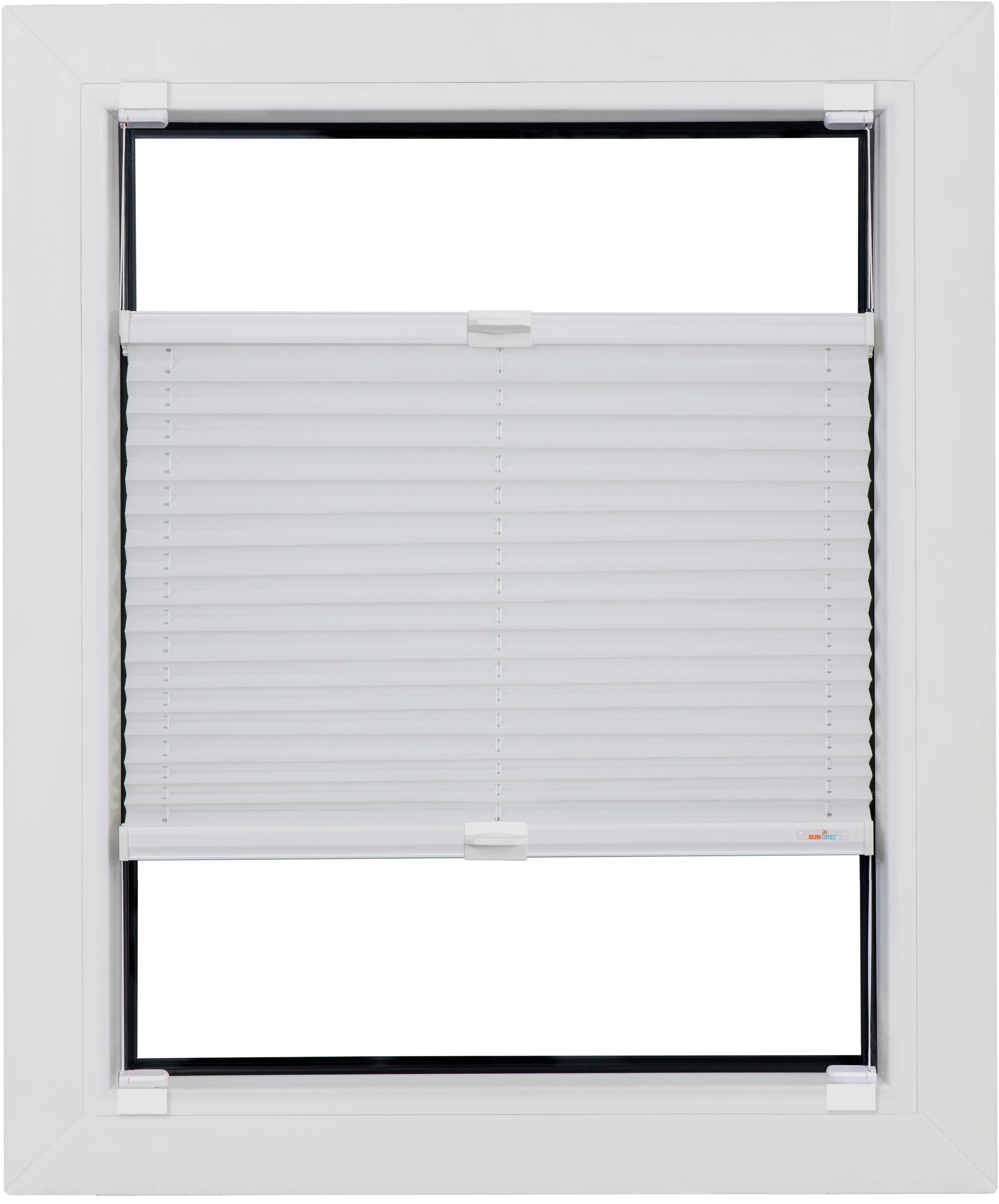Klebe-Plissee One Size Style Plain, sunlines, blickdicht, ohne Bohren, verspannt, Haftfix, Höhe 190cm
