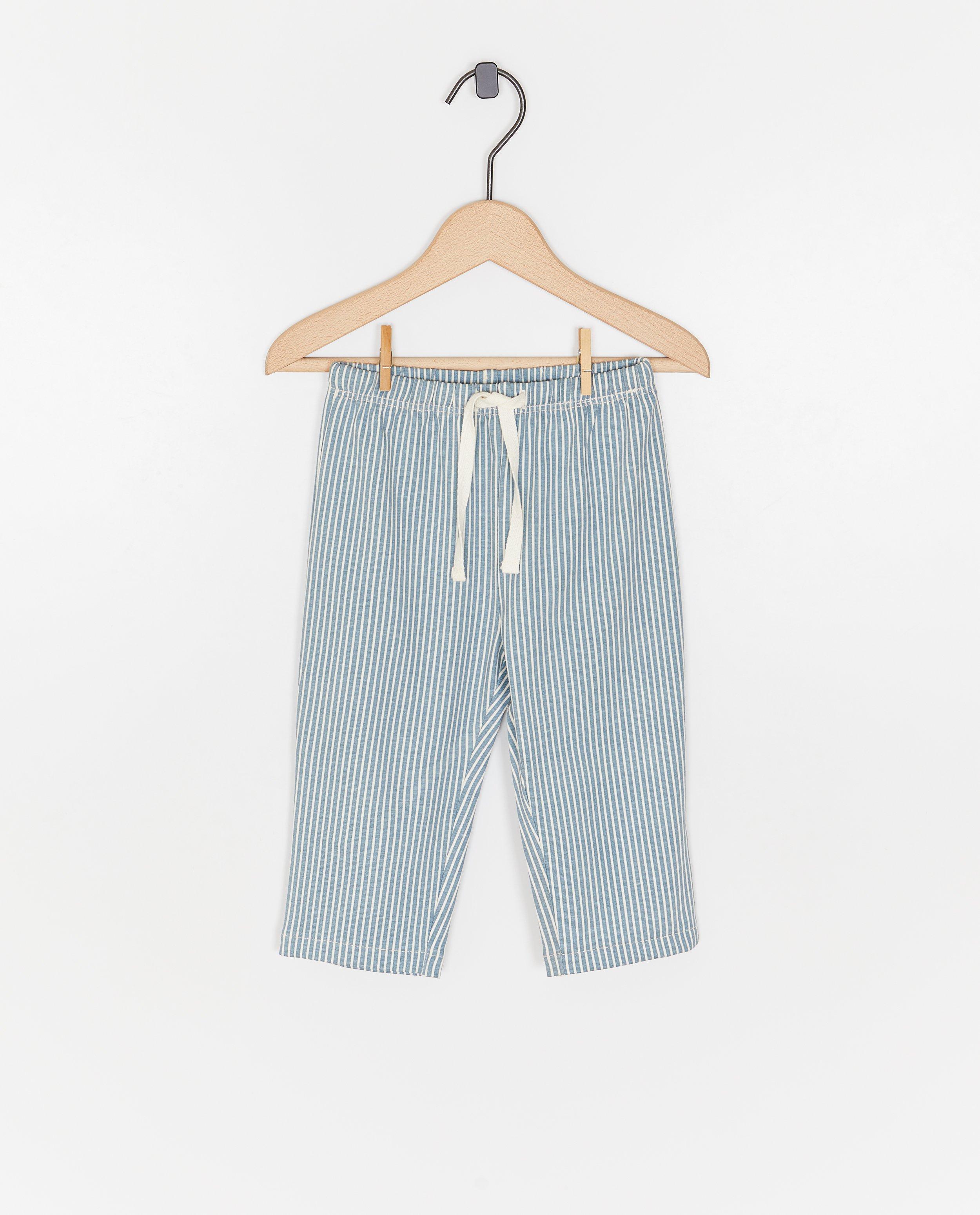 Pijamale Cuddles and Smiles cu broderie albastră cu navă spațială