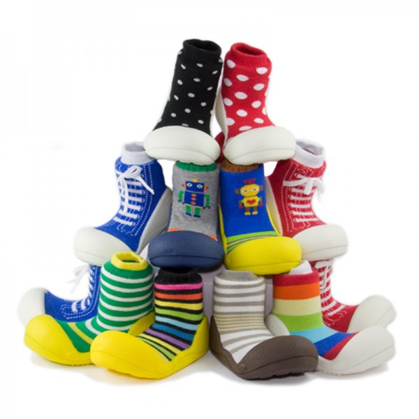 Attipas ~ Sockenschuh Robots ~ gelb (Abverkauf)