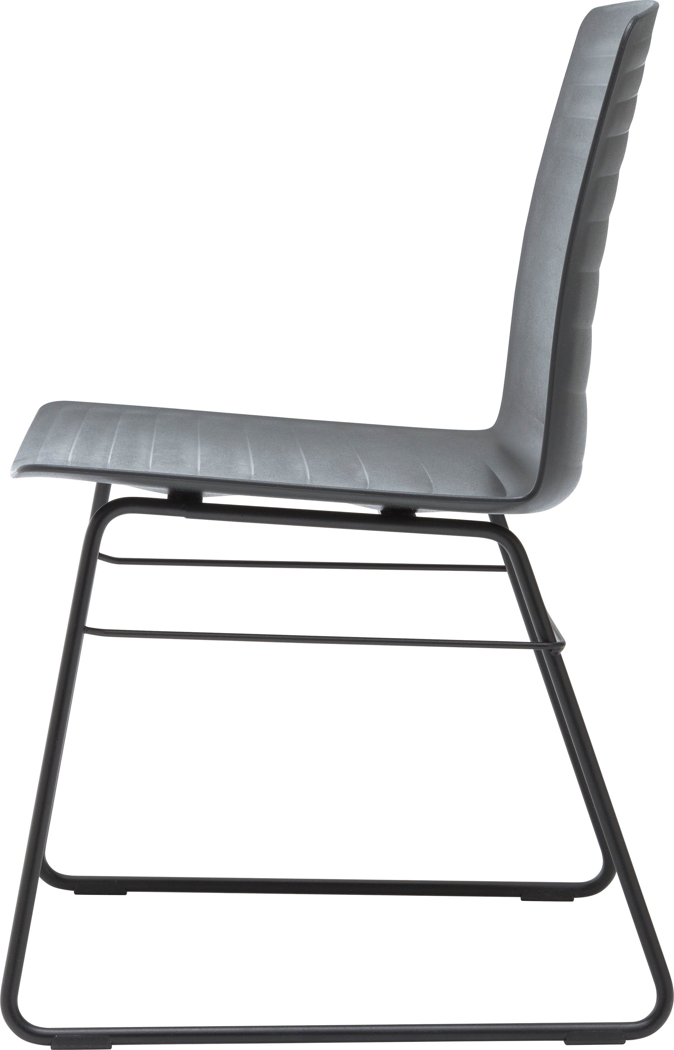 freistil ROLF BENZ Schalenstuhl 118, Stahlrohraußengestell tiefschwarz