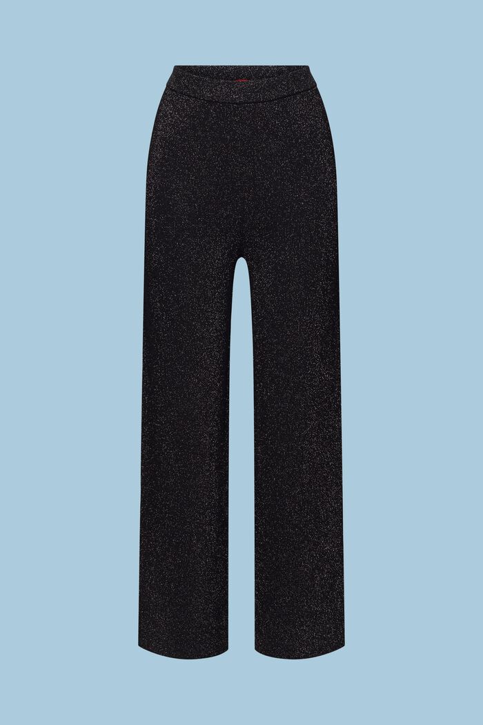 Schimmernde Strickhose mit weitem Bein