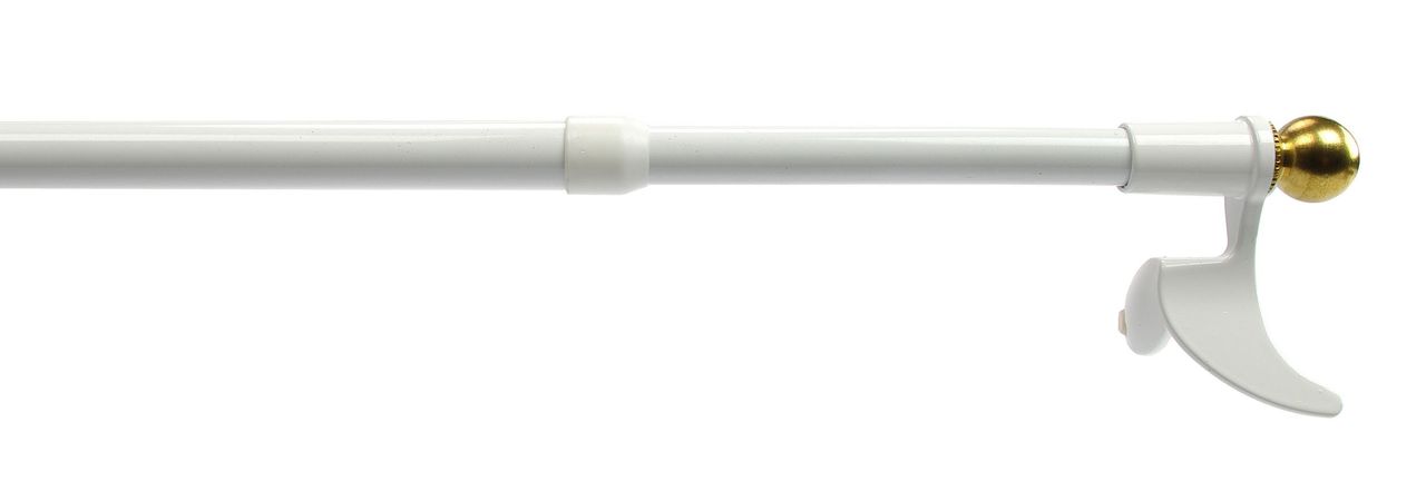 Bella Casa Bistrostange, Scheibengardinenstange Klemmstange 12 mm Ø, weiß/messing, ausziehbar 30-45 cm