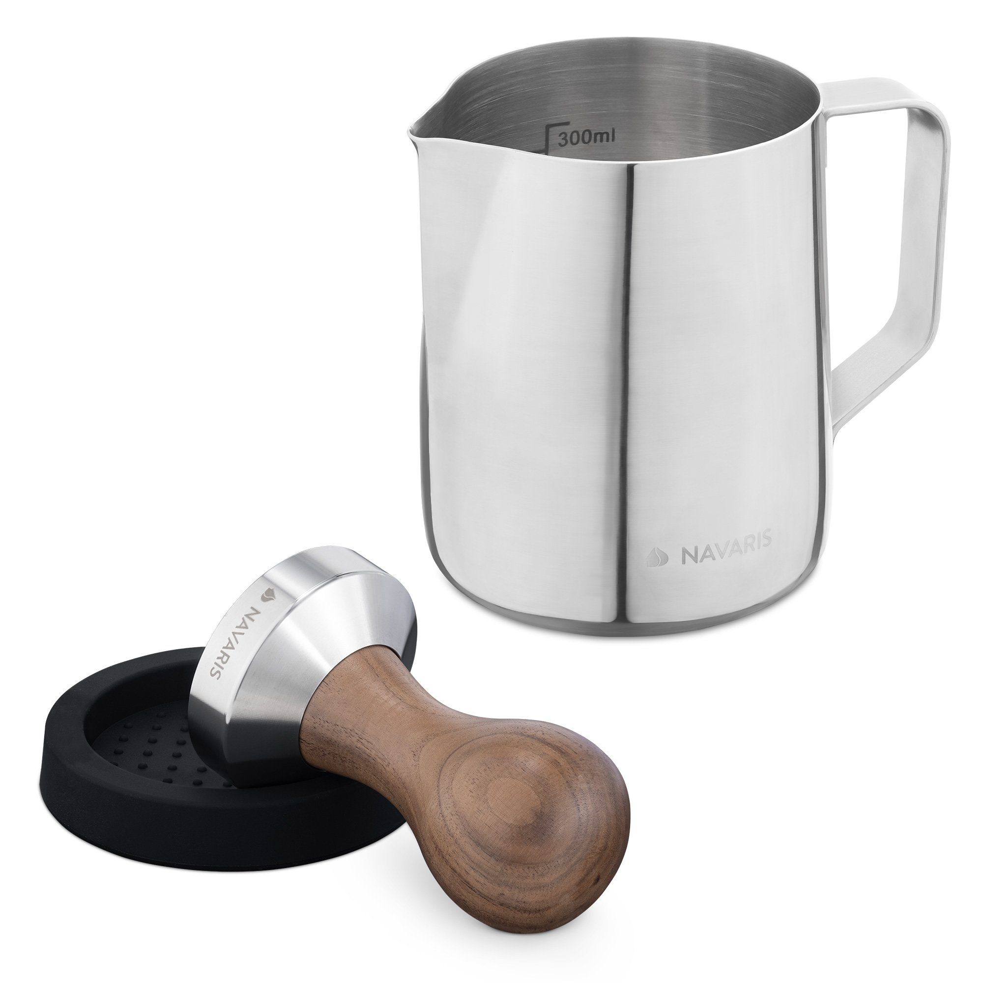 Navaris Druckbrüh-Kaffeemaschine Espresso Tamper für Kaffee 51mm - Stempel Stampfer aus Edelstahl
