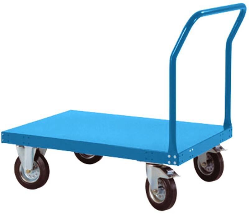 Manuflex Plattformwagen TRANSOMOBIL mit Schiebestange Brillantblau 540 x 863 mm