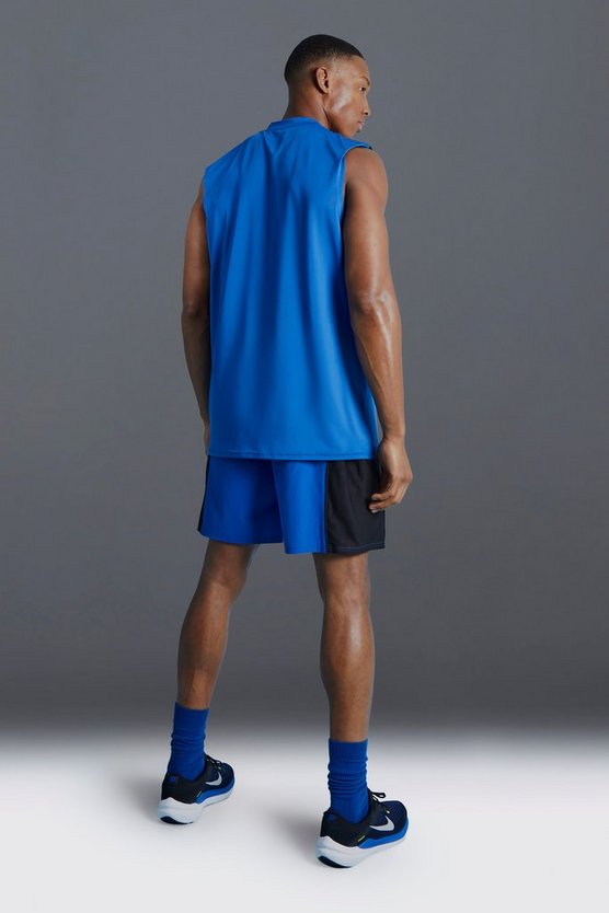 Man Active Muscle-Fit Colorblock Tanktop