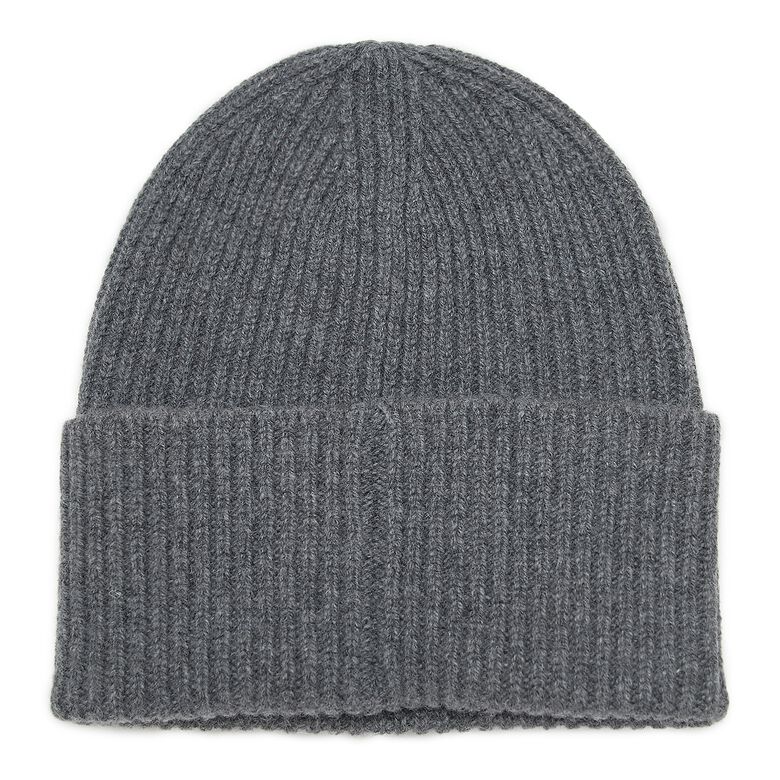 Norse Projects Merino Lambswool Rib N Logo Beanie grey melange