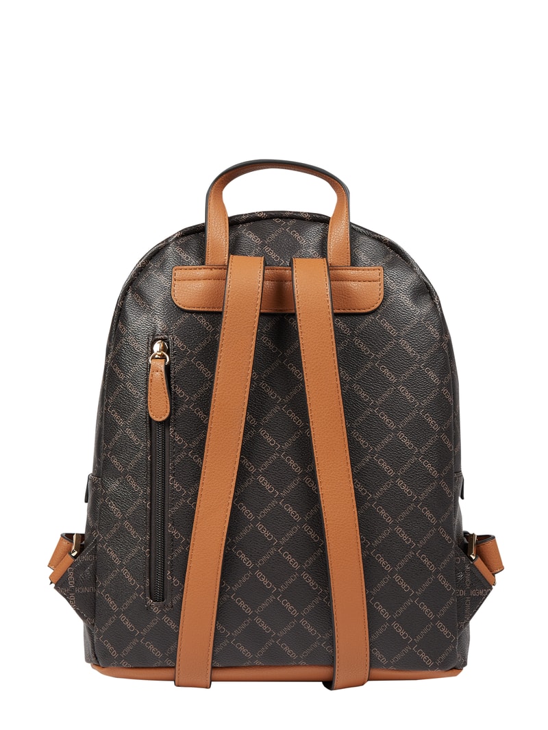 Rucksack mit Logo-Muster in mittelbraun