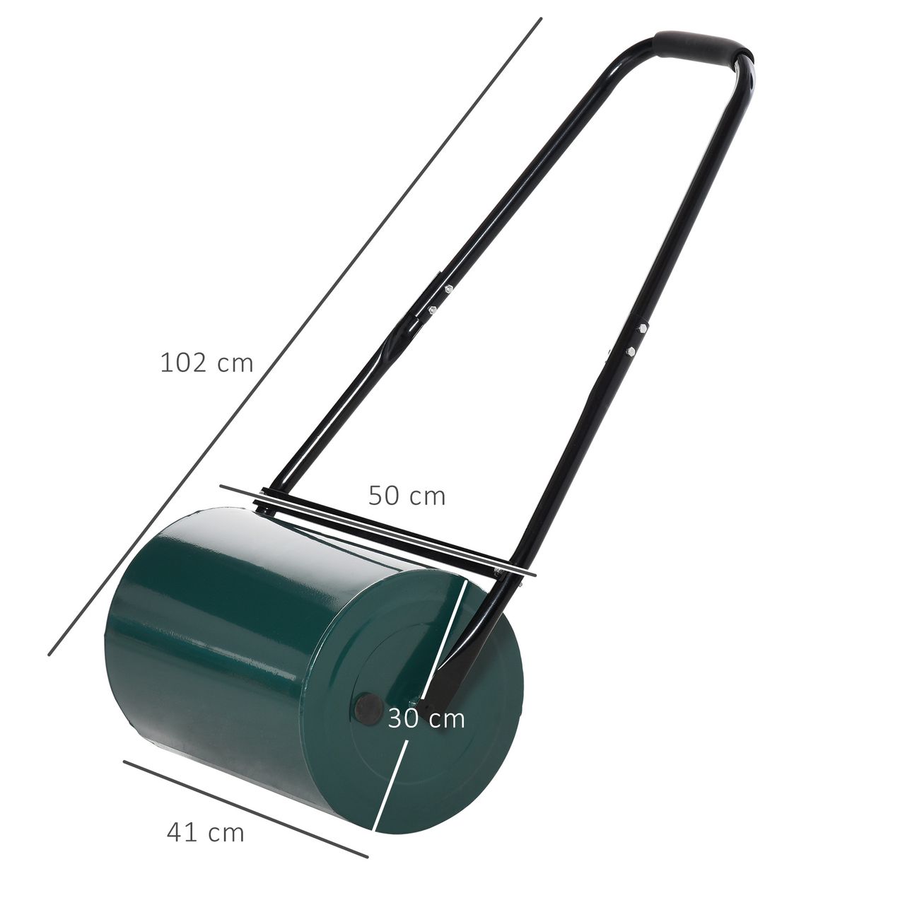Outsunny Rasenwalze mit U-Griff Gartenrolle Gartenwalze Ø30 cm 30 L Metall