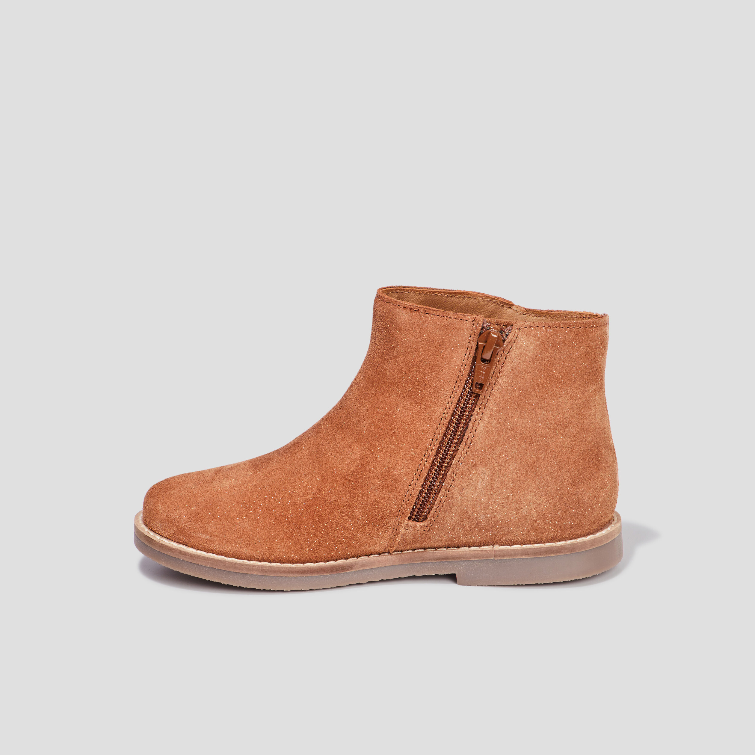 Bottines à volants en cuir camel fille | La Halle