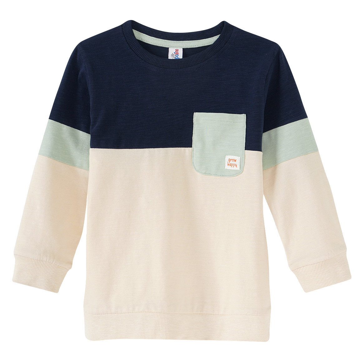 Jungen Langarmshirt mit Farbteilern