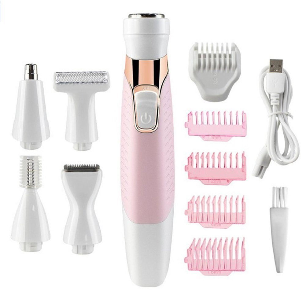 Scheiffy Elektrokörperrasierer Beauty-Trimmer Intimrasierer für frauen,5 in 1,USB-Aufladung