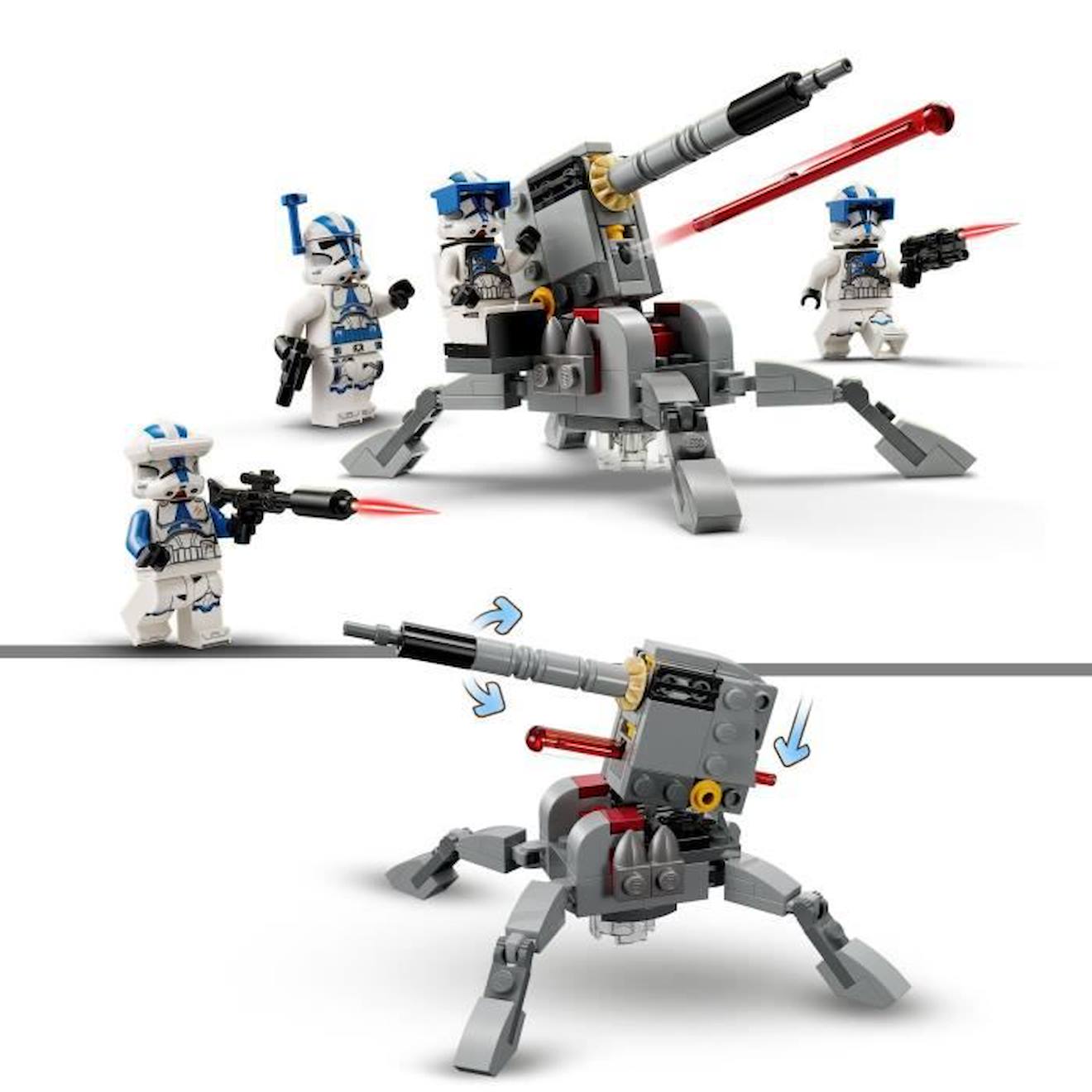 LEGO® Star Wars 75345 Pack de Combat des Clone Troopers de la 501ème Légion, Jouet avec Canon blanc
