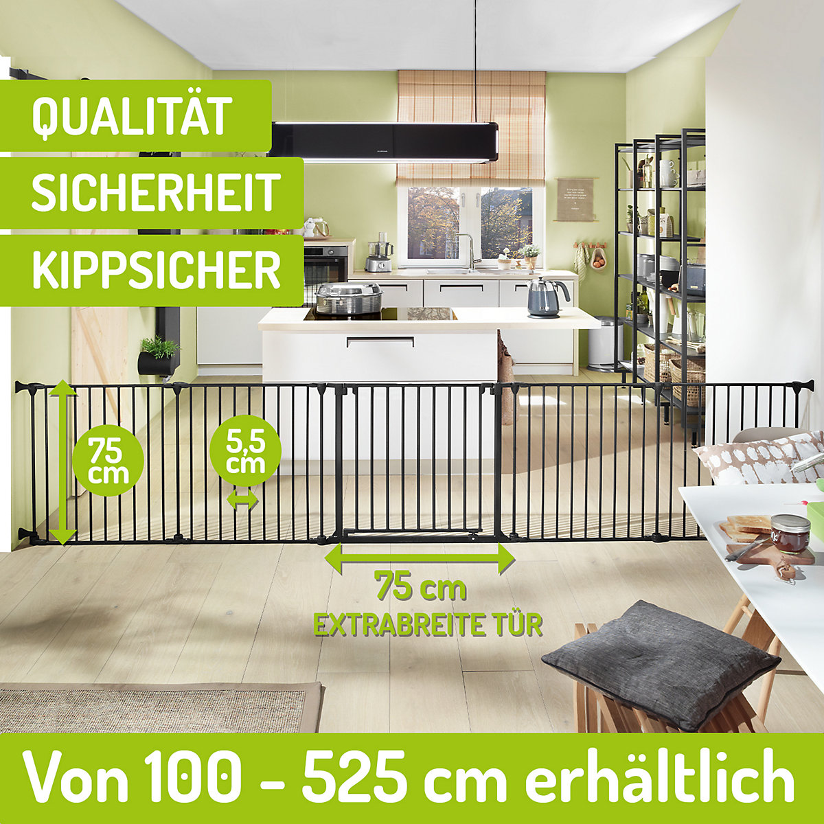 Absperrgitter Milo Schwarz 100-284 cm
