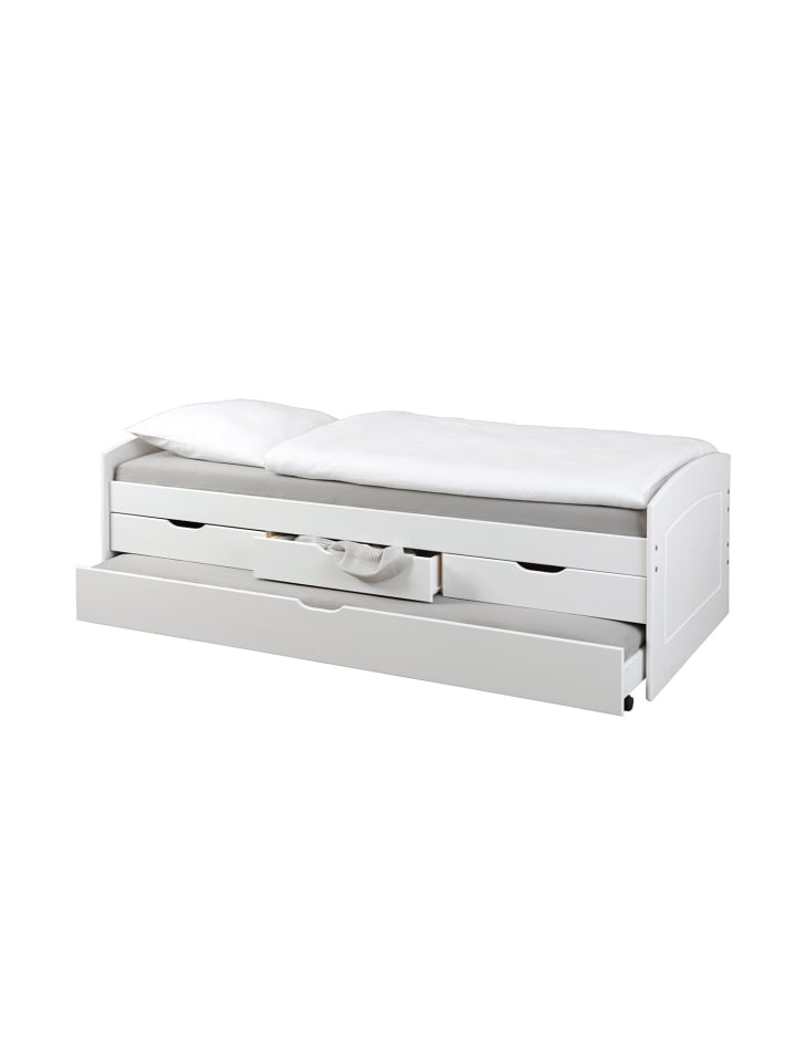 ebuy24 Bett Riewo Weiß 205 x 98 cm günstig kaufen onesize