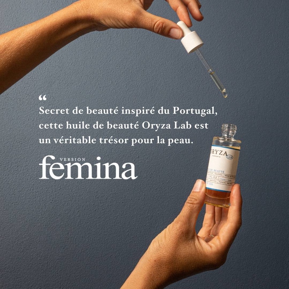 oryza lab Huile de beauté Huile de soin visage régénérante