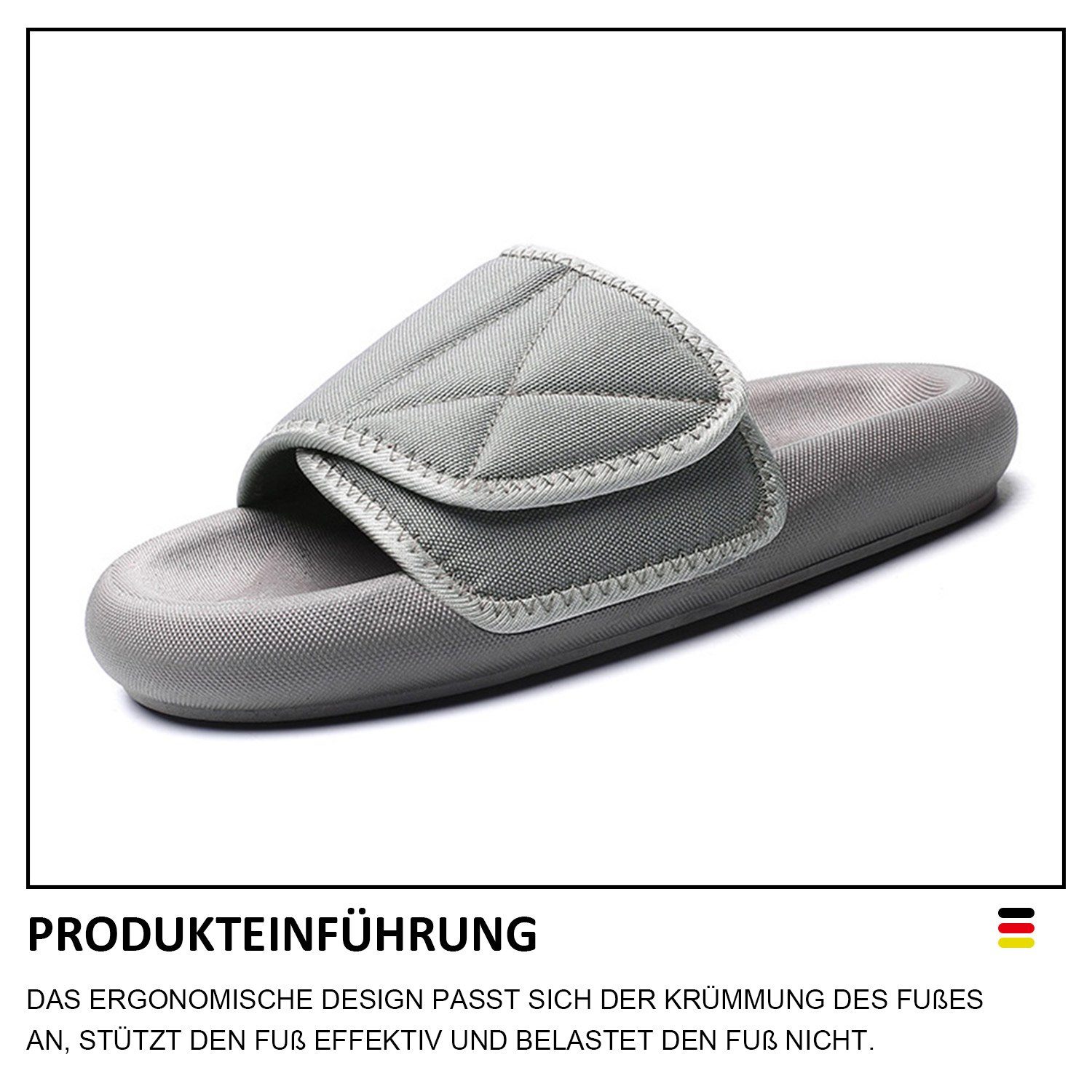 MAGICSHE Badezimmerpantoffeln, Duschsandalen mit dicker Sohle, Badezimmer Badesandale Unisex Strandsandalen mit verstellbarer Schnalle