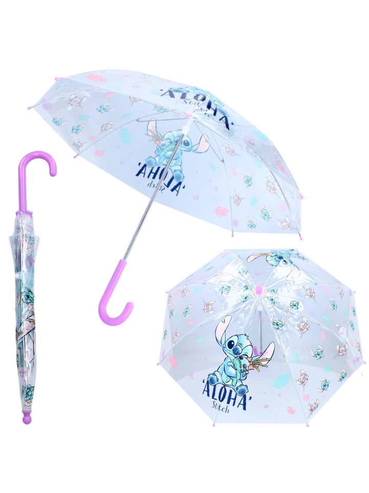 Disney Stockschirm | lila & transparent | Disney Stitch | Kinder Regenschirm günstig kaufen onesize