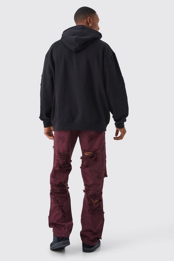 Lockere Jeans mit extremen Rissen