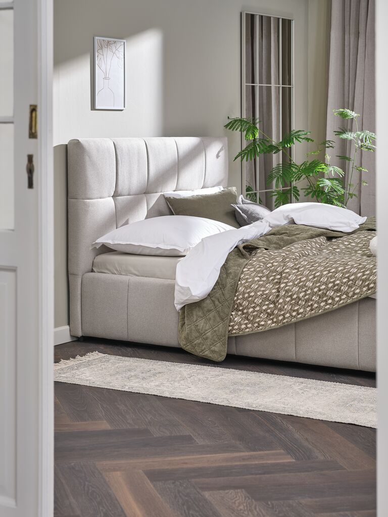 VEMMELEV VEMMELEV cadre de lit 150x200cm tissu beige