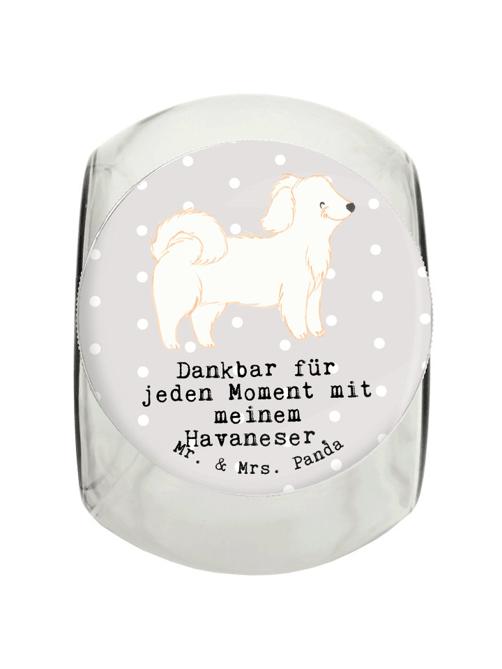 Mr. & Mrs. Panda Leckerli Glas Havaneser Moment mit Spruch in Grau Pastell günstig kaufen