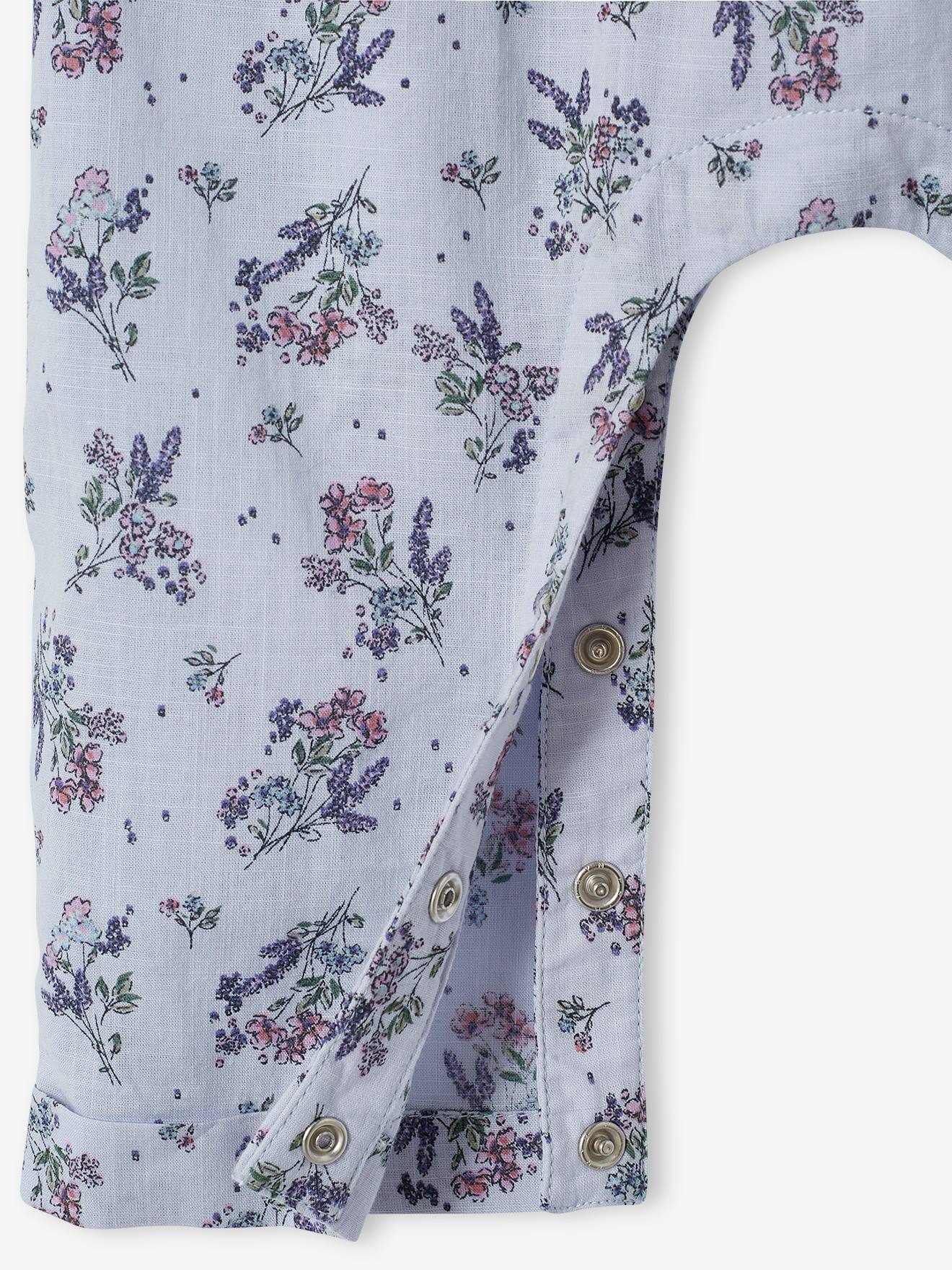 Ensemble combinaison + bandeau imprimés bébé fille caramel