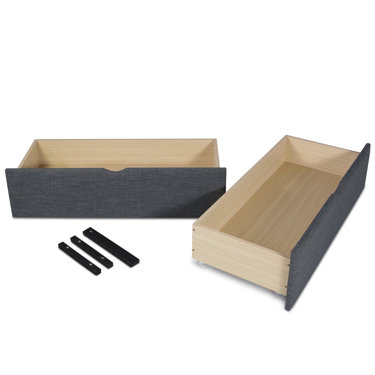 Homestyle4u Bettschubkasten Bettkasten Bett Schublade 2er Set Bettauszug (2er Set)
