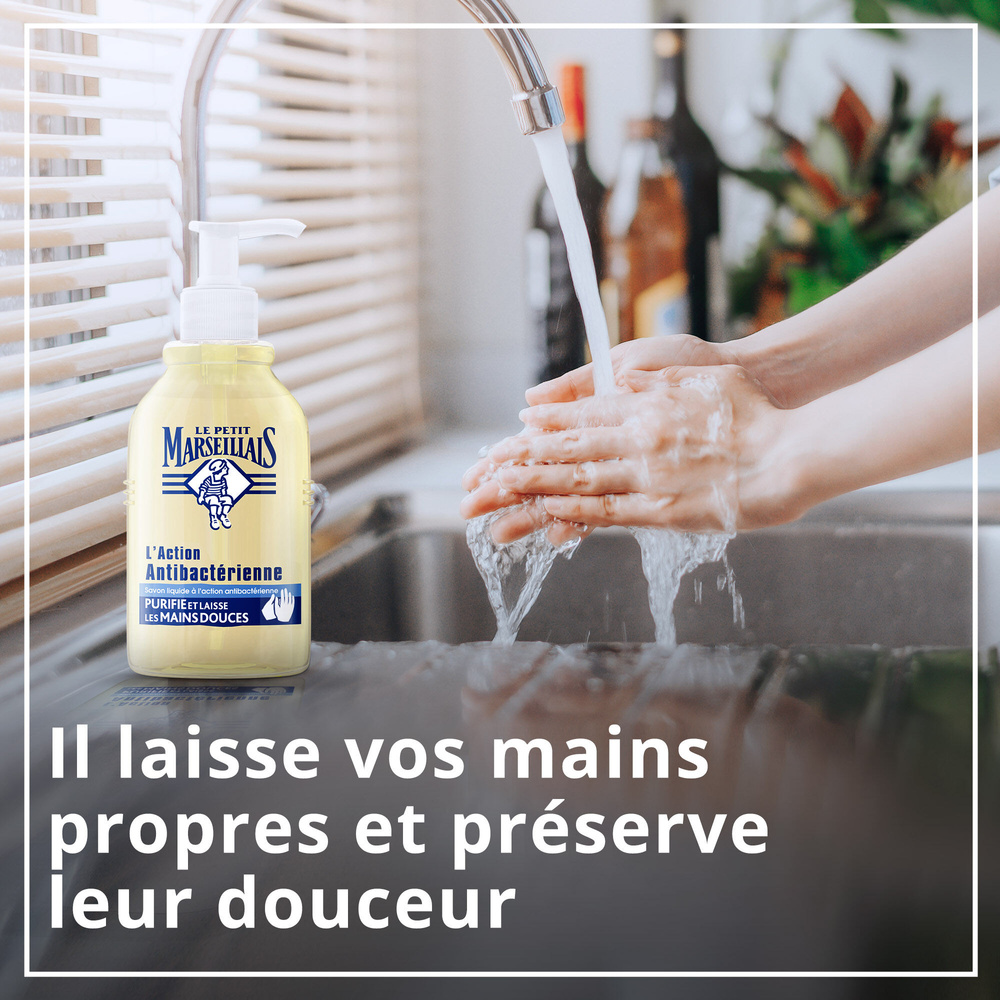 le petit marseillais Savon Liquide Mains Action Antibactérienne 300 mL Savon