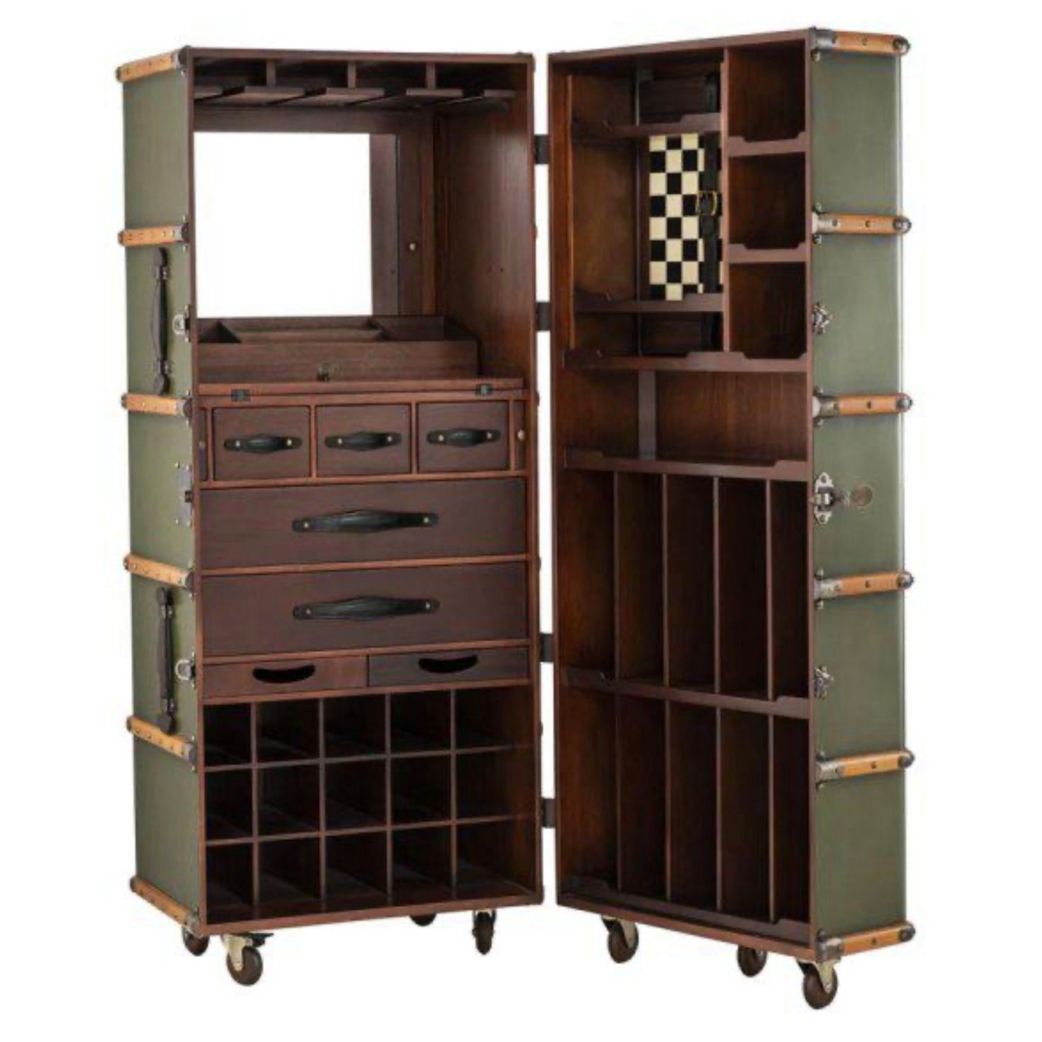 AUTHENTIC MODELS Barschrank Koffer Stateroom Field Green