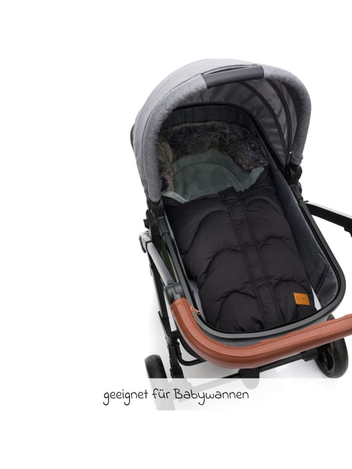 fillikid Fleece-Fußsack mit Fellkragen Lhotse für in schwarz günstig kaufen onesize