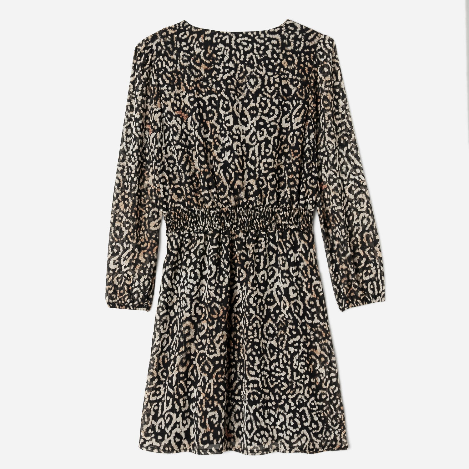 Robe noire à motif animalier