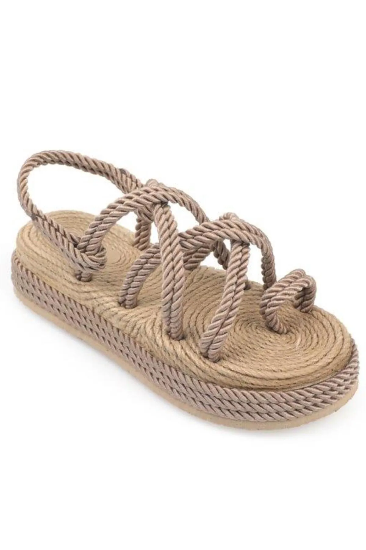 Capone Outfitters  Damen-Sandalen mit Keilabsatz und Schnürung