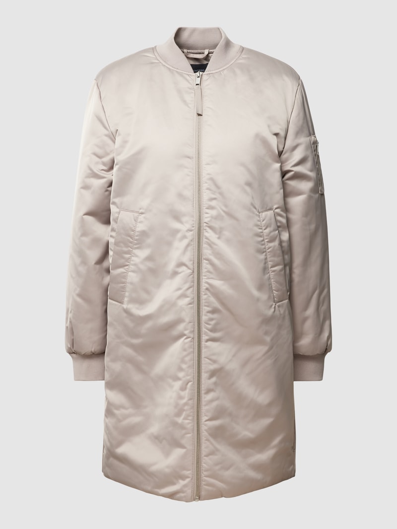 Bombermantel mit Reißverschluss in beige