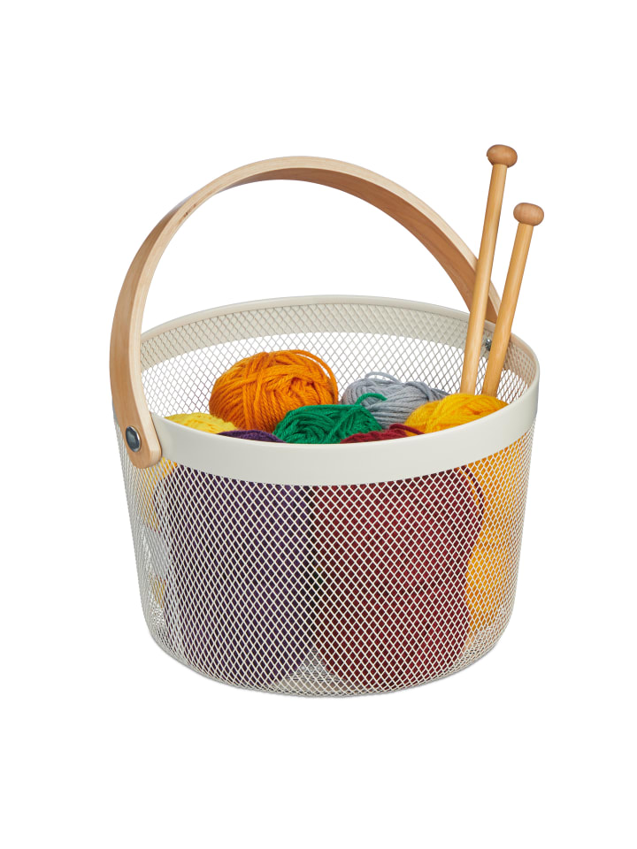 relaxdays Drahtkorb in Weiß günstig kaufen onesize