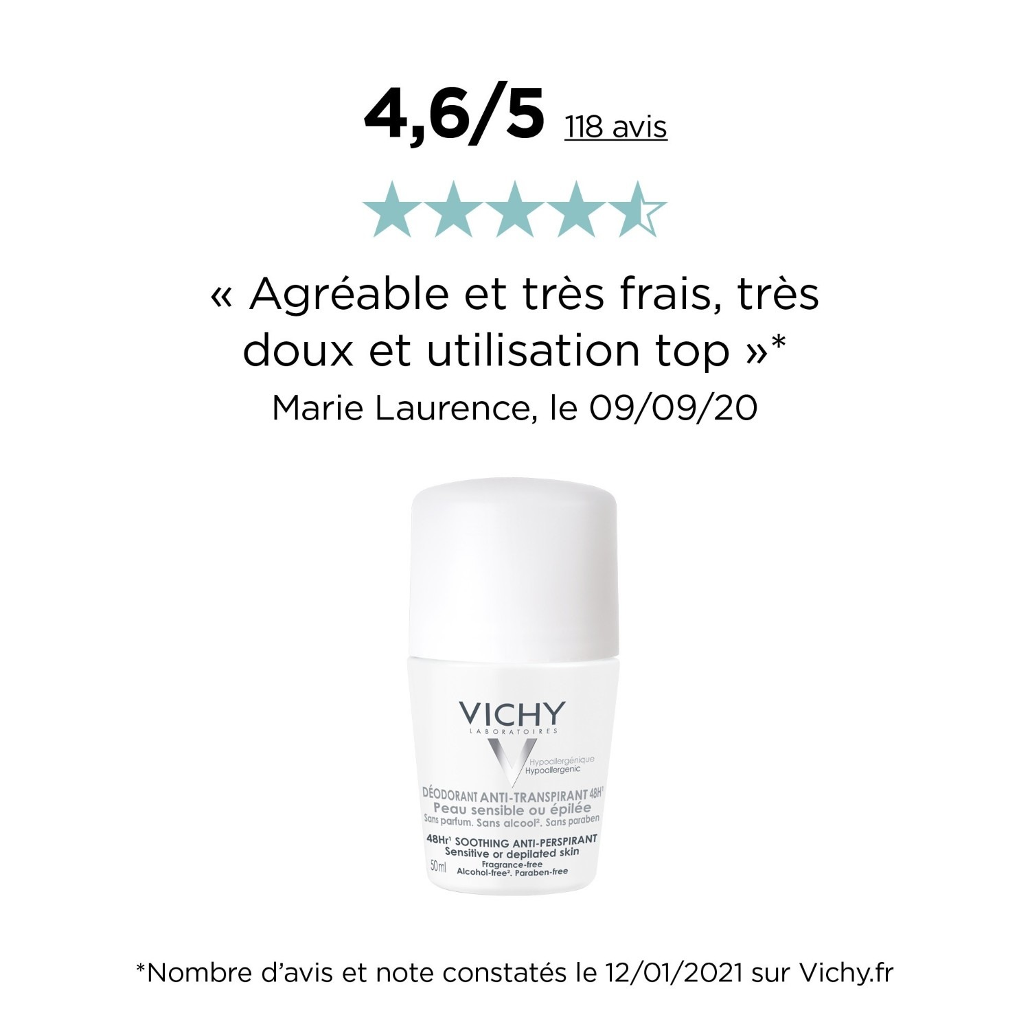 Vichyjev paket 2 roll-on antiperspirantov za občutljivo kožo