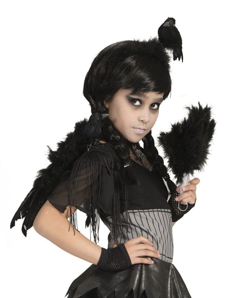 Funny Fashion Kostüm-Flügel Engelsflügel für Kinder 33 x 34 cm, Federn Schwar