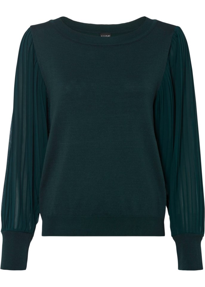 Pullover mit plissierten Ärmeln