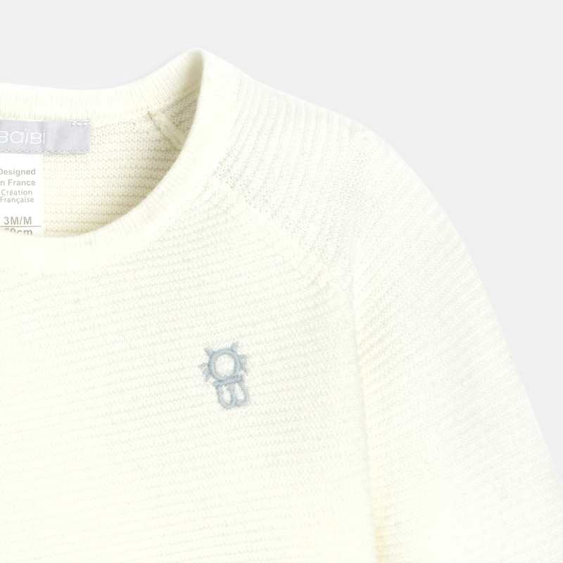 Brassière tricot côtelé coton bio blanc naissance