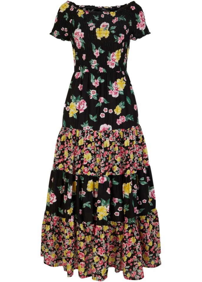Kleid mit Smock- Ausschnitt