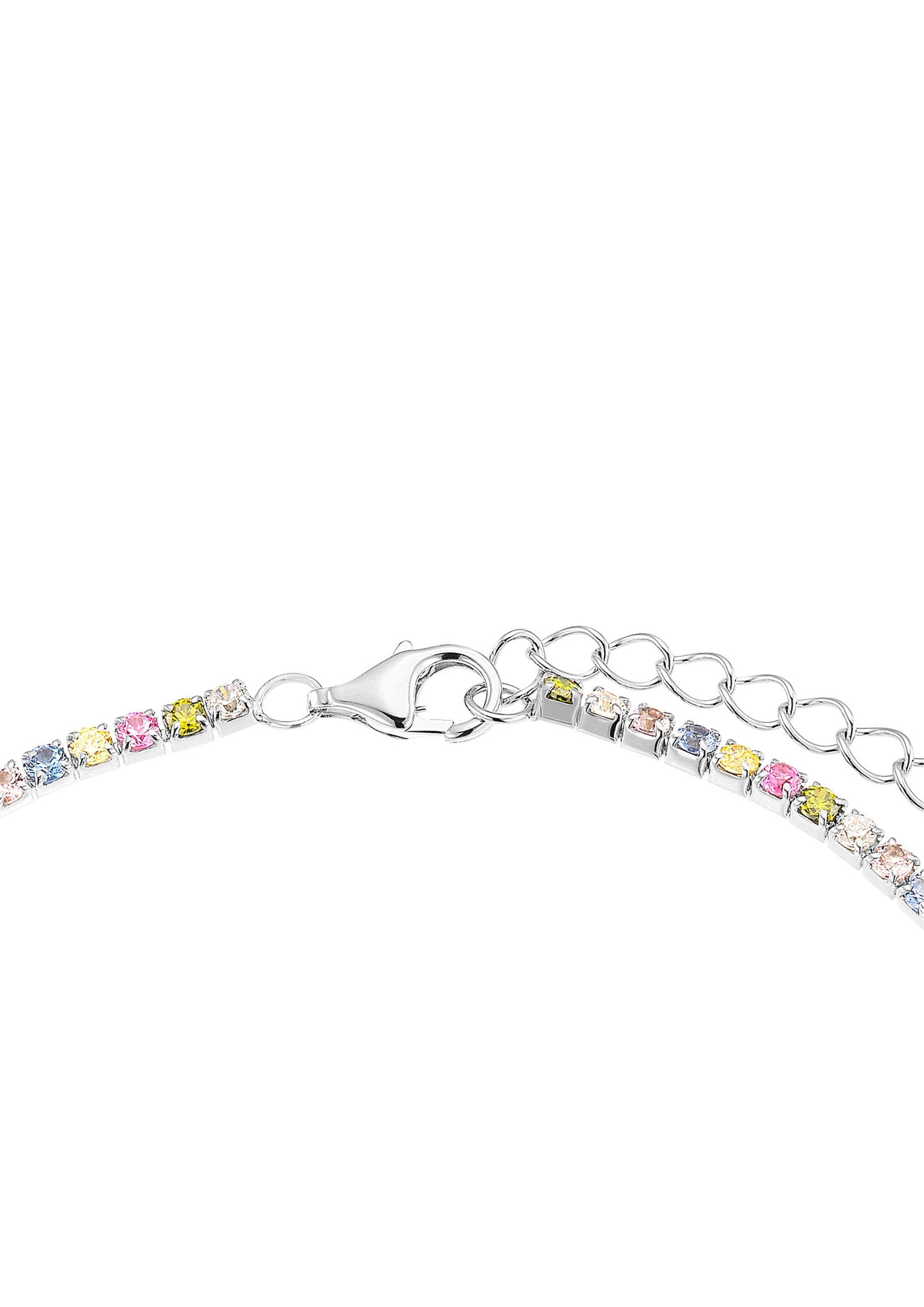 Tennisarmband mit bunten Zirkoniasteinen  6009622-92E0