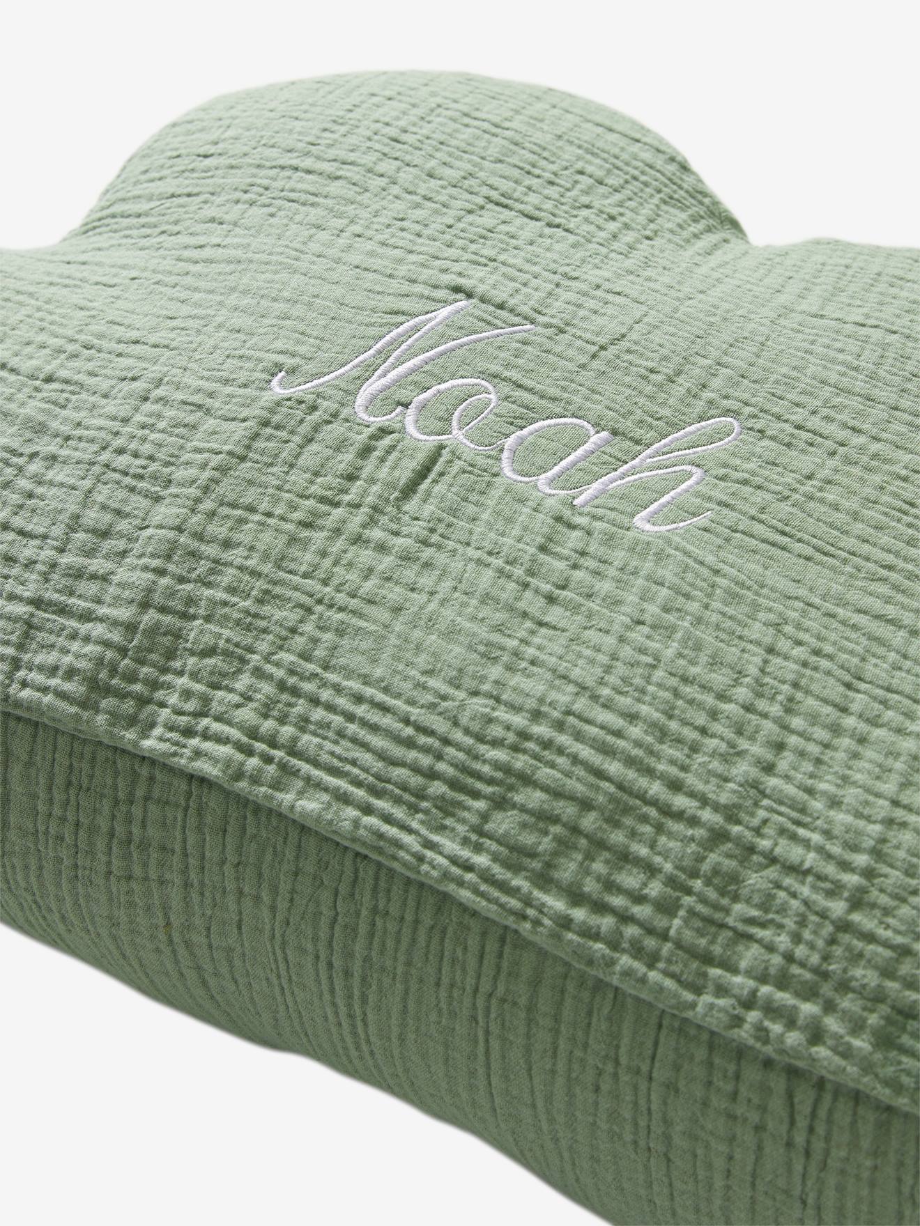 Coussin personnalisable gaze de coton Nuage moutarde
