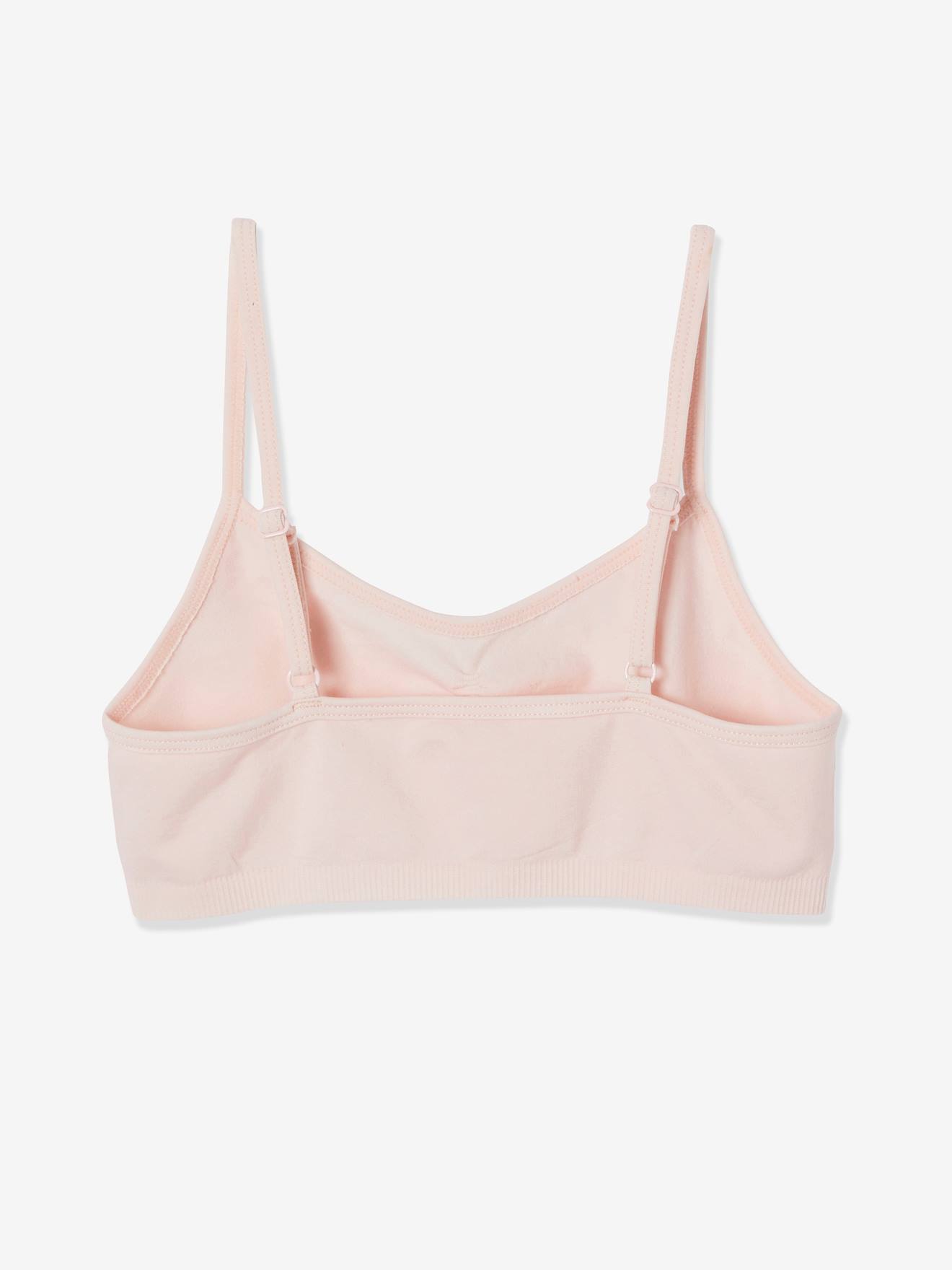 Lot de 2 brassières fille en microfibre rose clair uni