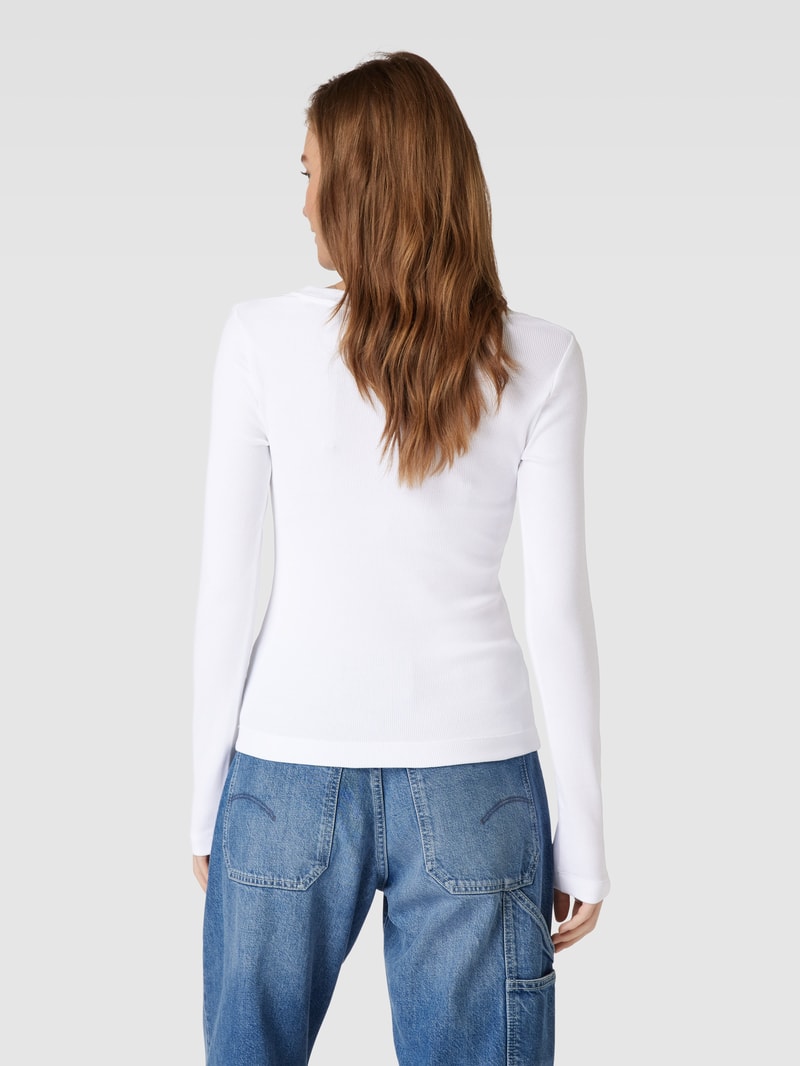 Longsleeve mit Label-Patch in weiss