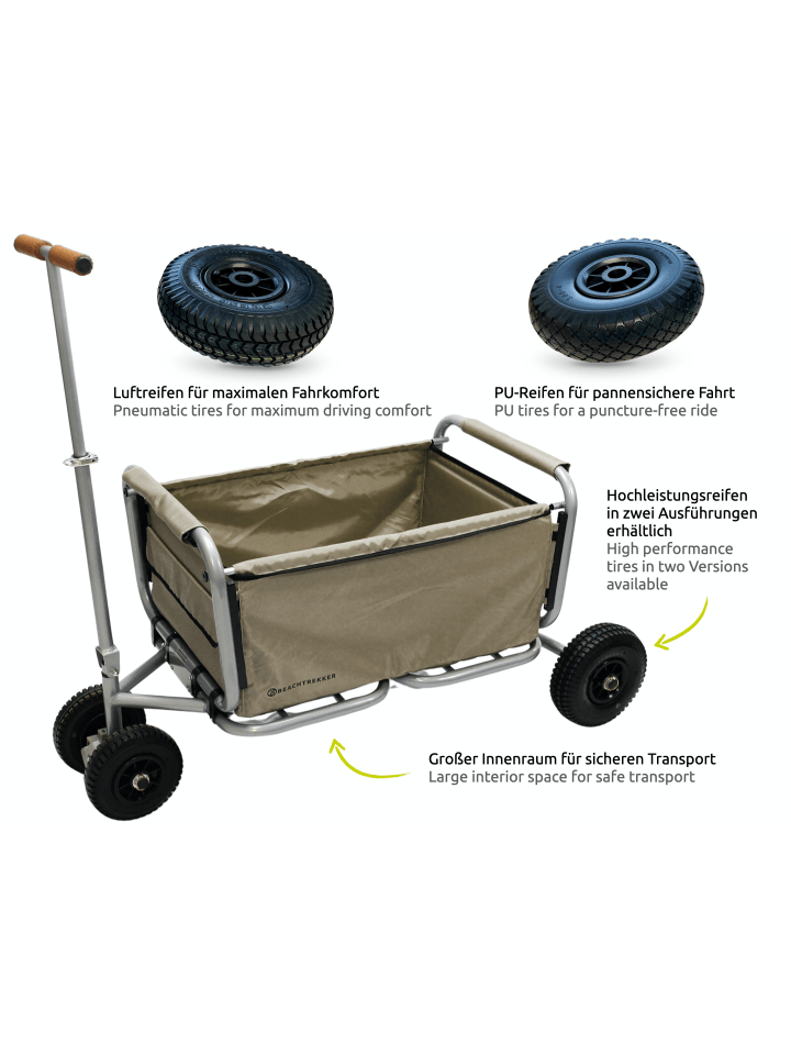 Beachtrekker Beachtrekker LiFe faltbarer Bollerwagen   Bremse, klappbarer Handwagen (Beige) günstig kaufen onesize