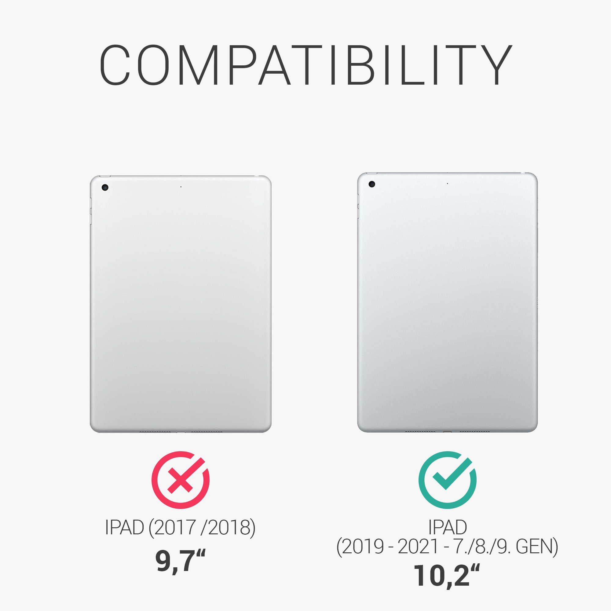 kwmobile Tablet-Hülle Hülle für Apple iPad 10.2 (2019/2020/2021 - 7./8./9. Gen), Smart Cover Tablet Case Schutzhülle