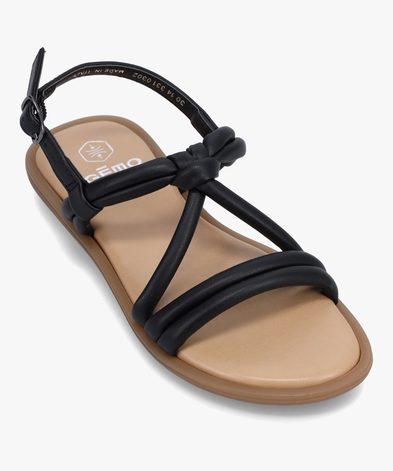 Sandales fille à fines brides rembourrées noir | GEMO