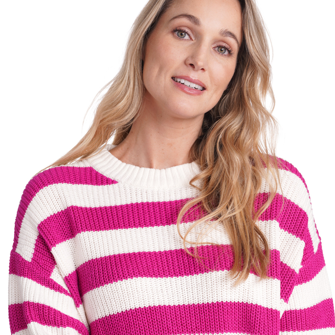 Damen Strickpullover mit Blockstreifen