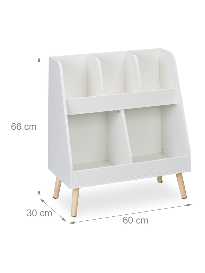 relaxdays Kinderregal in Weiß/ Natur - (B)60 x (H)66 x (T)30 cm günstig kaufen onesize