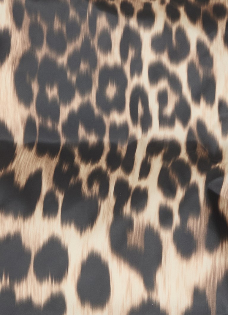 Ganni puffer jacket with down filling and leopard print