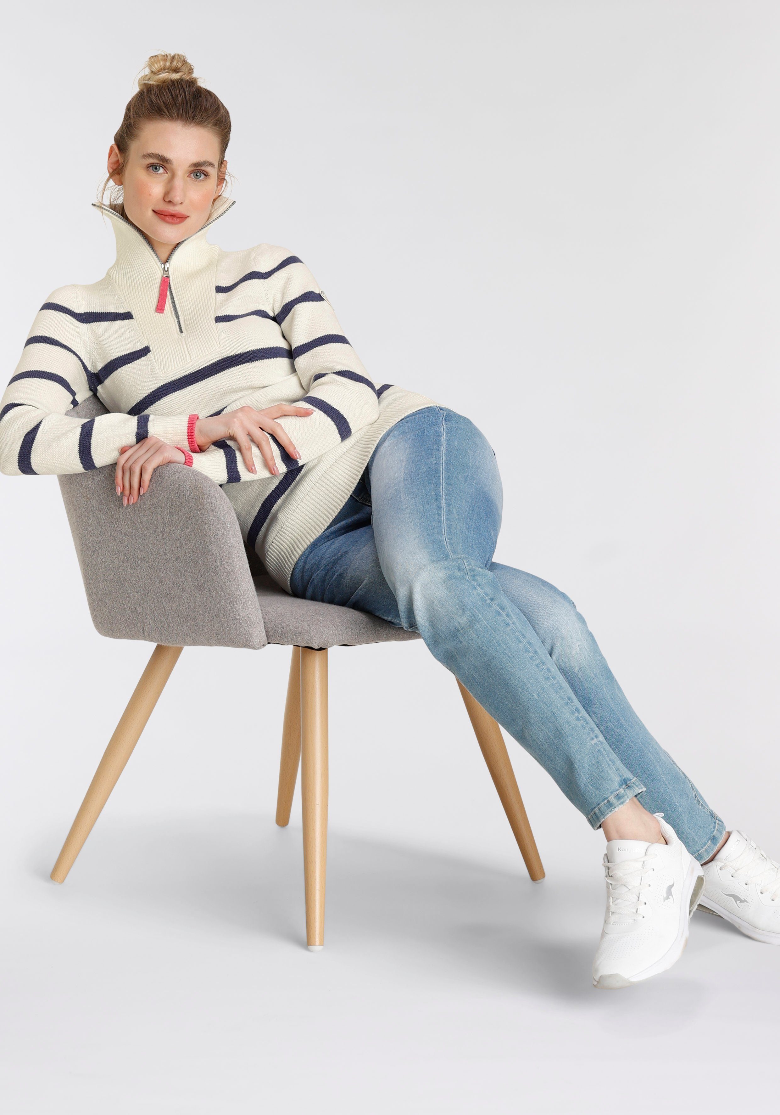 KangaROOS Troyer mit Reißverschluss im klassischen Streifen-Design - NEUE KOLLEKTION