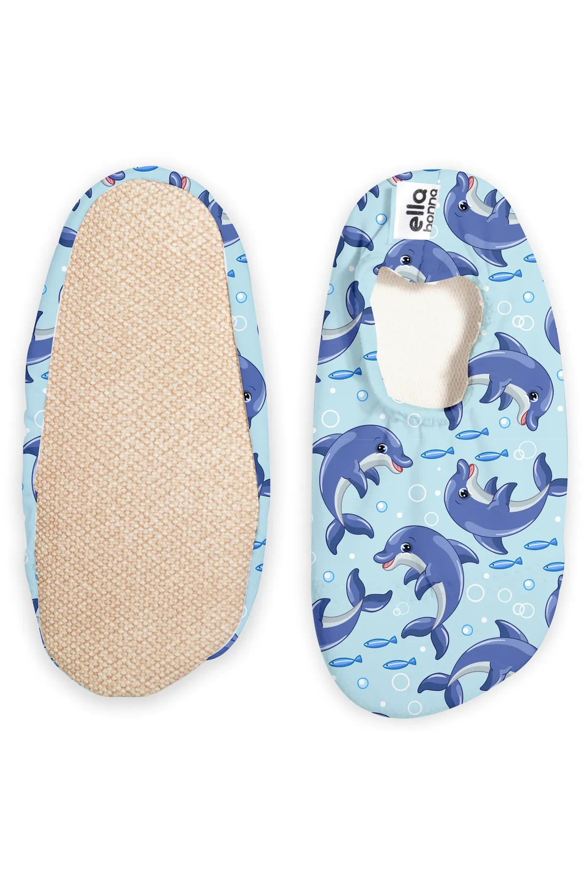 Ella Bonna  Anti-Rutsch-Sohle, Unisex-Baby, Kinder-Meeresschuhe, Pool-Hausschuhe, Delphin